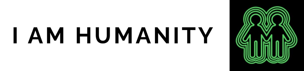 Against a black background, the shapes of two black human figures join hands. Their outlines emanate bands of green light like a glow rippling outward.